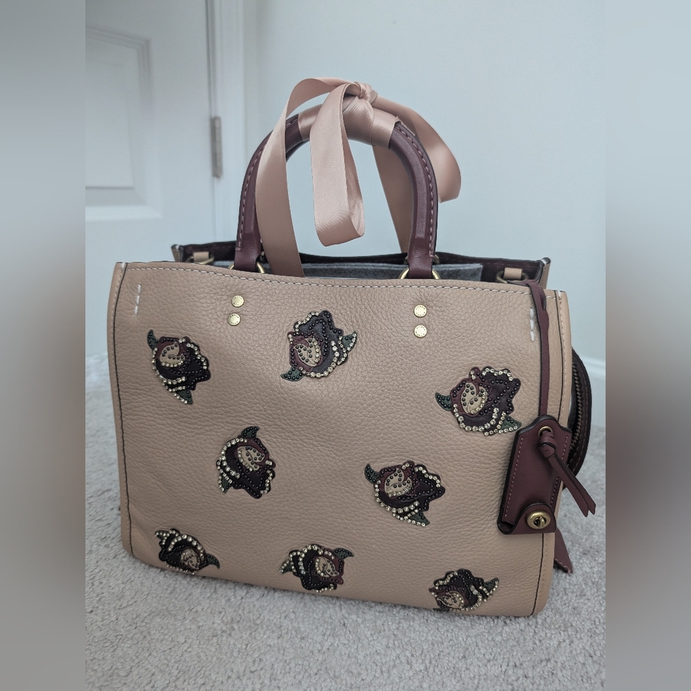 Coach Rogue 30 With Crystal Rose Applique